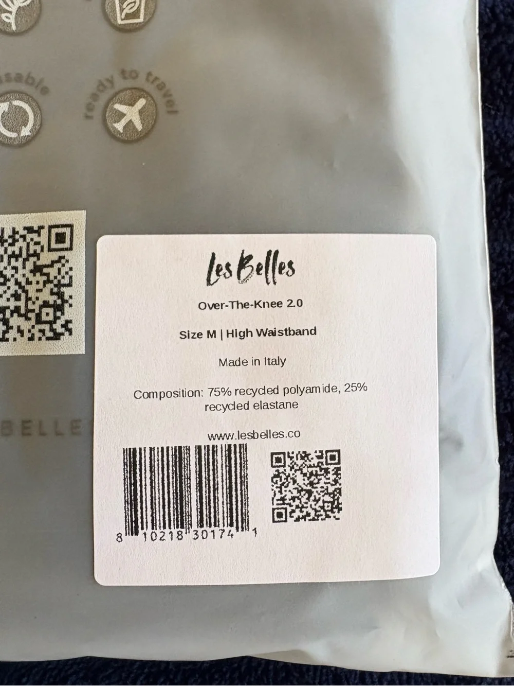 Les Belles Thigh High Over the Knee Tights Stockings, NIB, Size M, Black